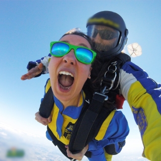 Tandem parachute jump + External video in Braga