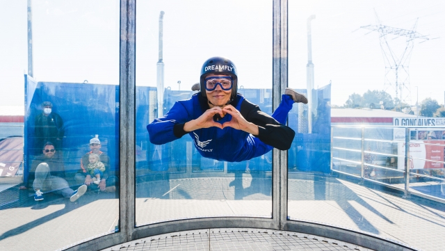  Woman in the wind tunnel 