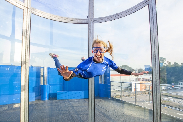 floating in the wind tunnel