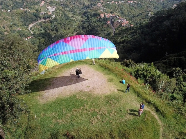  About to start the paragliding flight 