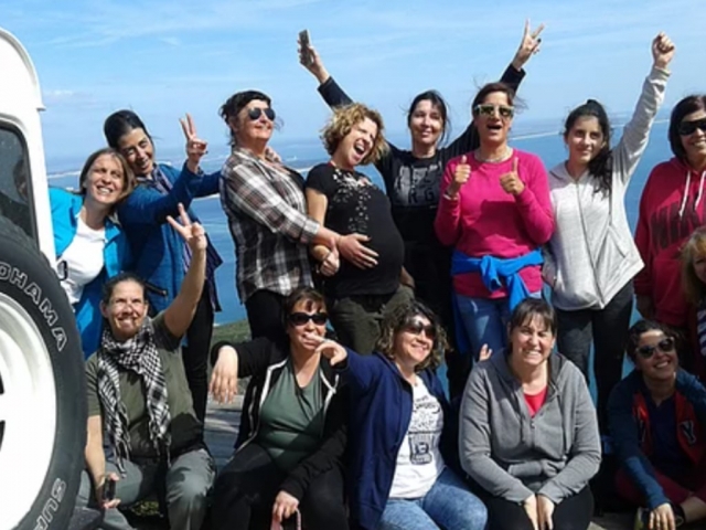 Group of women during the route in Jeep 