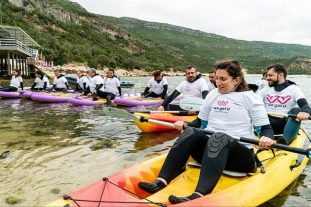  Le groupe sur les kayaks 