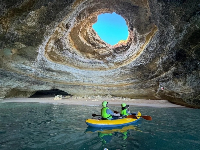  Exploring the interior of the Bengil Caves by kayak 