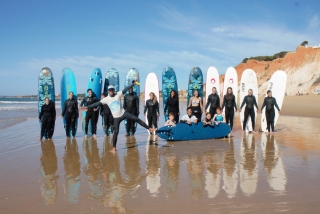 Group surf class at Falesia Beach 2 hours