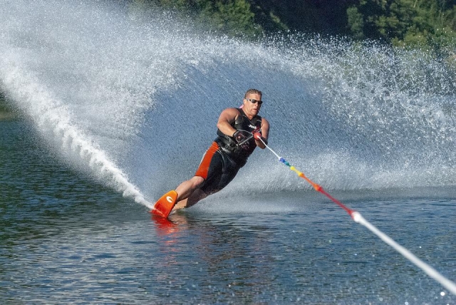  Enjoying wakeboarding 