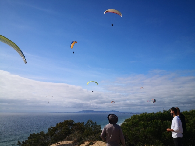  Pioggia di parapendii nel cielo azzurro
