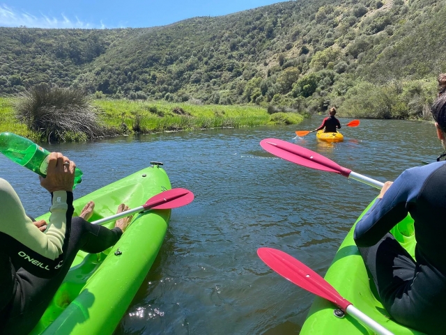  Controlling the kayak on the river 