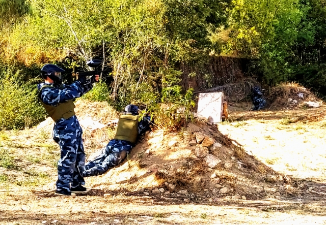  在彩弹地形上 