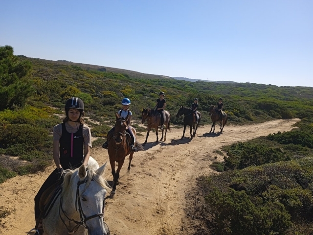 Ruta a caballo en grupo