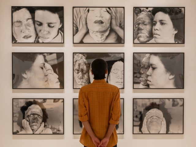 Looking at the paintings 