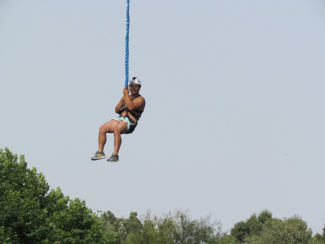 2 saltos Bungee Jumping Pendulum Bridge Arbo-Hand