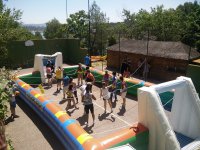 Playing human table football