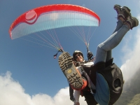 Exciting paragliding flight