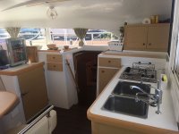  Equipped kitchen on the catamaran 