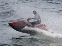 Splashing water with the jet ski