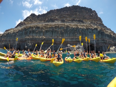 Excursión en kayak y tirolina acuática en Mogán