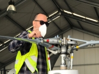  An operator checking the operation of the propellers 