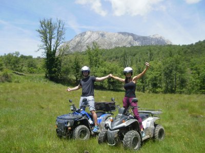 Ruta guiada en quad doble y alojamiento Huesca