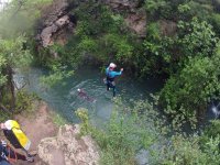 Water jumps during the canyon 