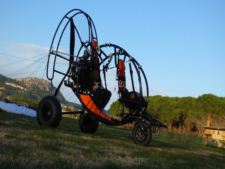 Paratrike preparado para el vuelo