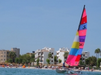  On board the catamaran in Mallorca 