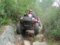 Quad bike route through stone paths 