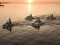 Jet skis at sunset 