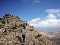 Walking in the crater 