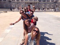  Having fun in front of the Royal Palace 