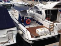 Boats moored in port 