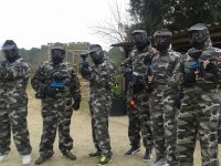  Boys and girls paintball group 