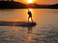  Wakeboarding at sunset 