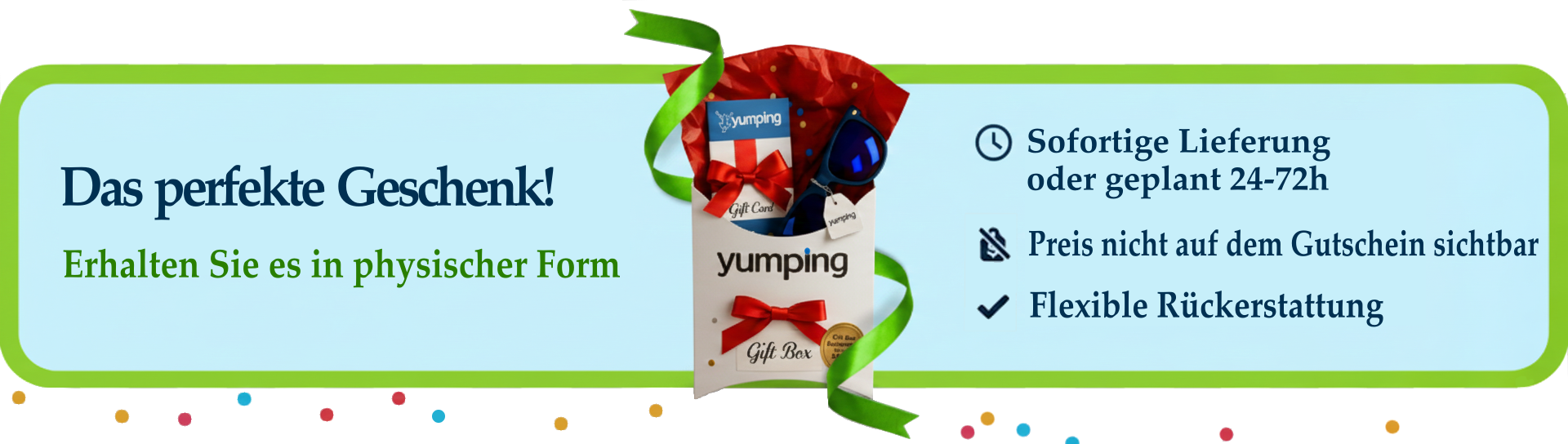 Geschenkbox mit offenem Gutschein