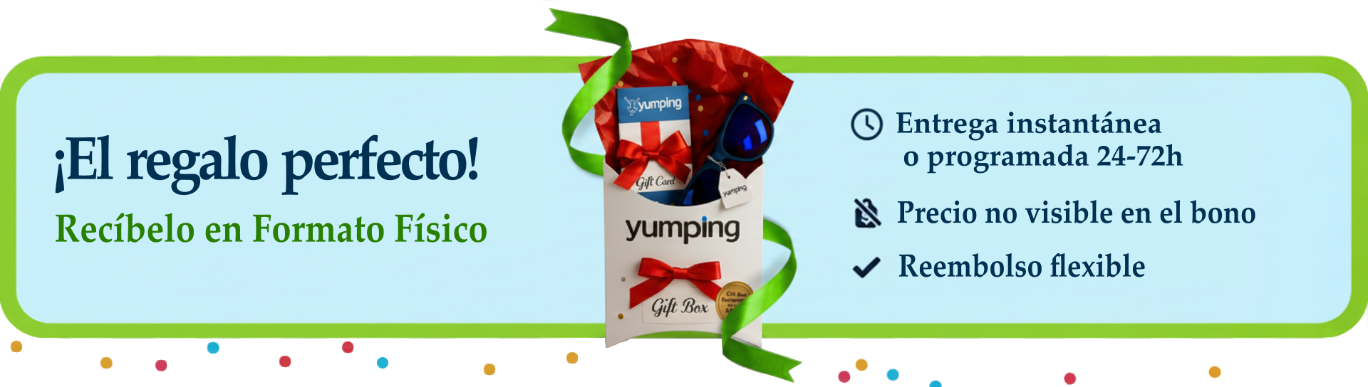 Caja regalo con voucher abierto